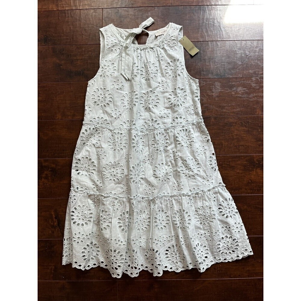 Loft Ann TAylor Sleeveless Lined Embroidered Sun Dress NWT Sz XSP